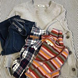 Madewell LOT of skinny high riser jeans & sweaters